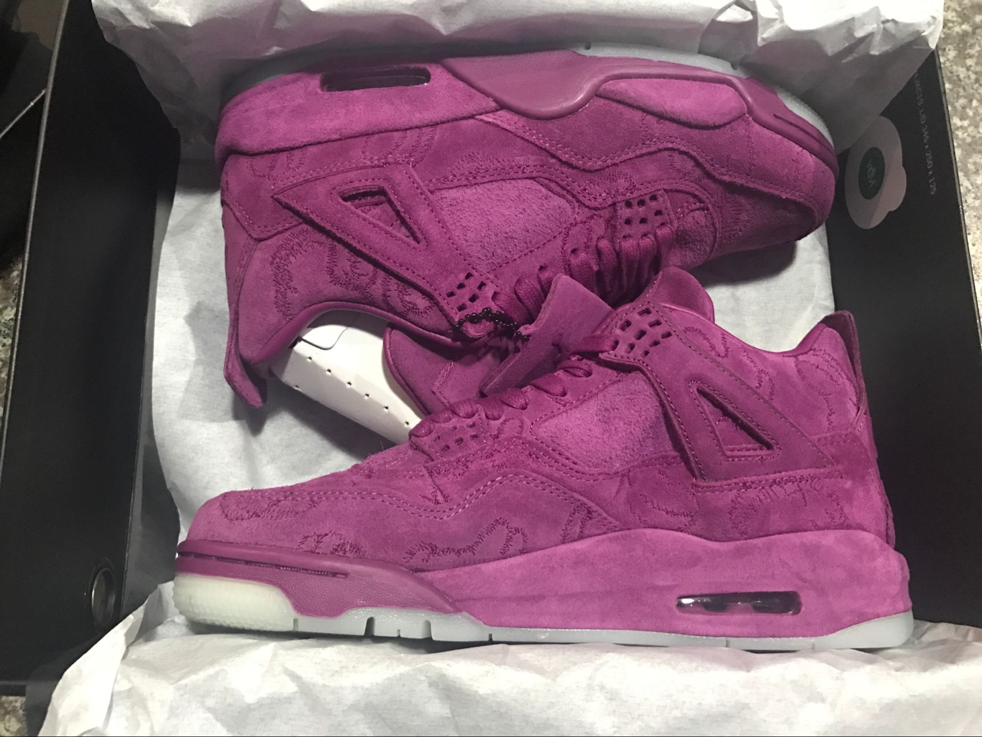 Women Air Jordan 4 Graffiti Purple Shoes - Click Image to Close